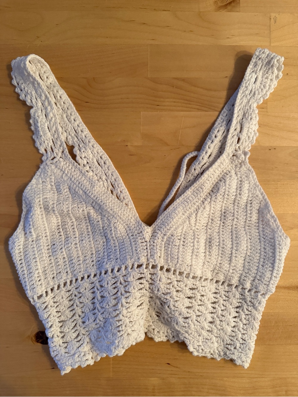 Crochet Crop Top in Off-White